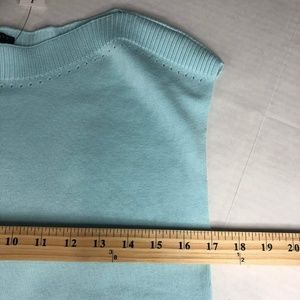 NWT Talbots Blue Ribbed Knit Sleeveless Petite M Perforated Top